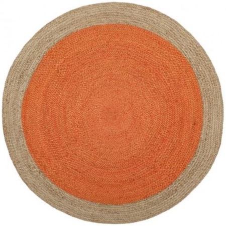Safavieh 9 x 9 ft. Natural Fiber Round Hand Loomed Rug; Orange & Natural NF801B-9R